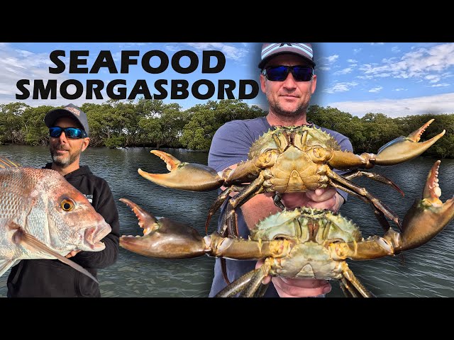 CRABBING for Mud & Blue Swimmer Crabs | Fishing for Snapper, Squid, Cuttlefish | Seafood Smorgasbord