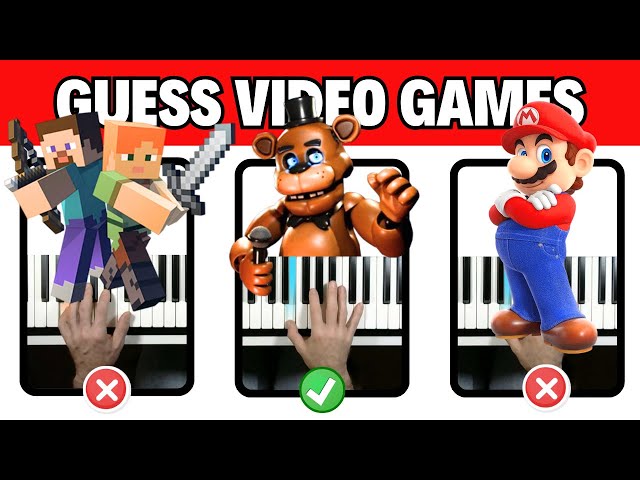 Guess the Video Games  🎹 Piano Tutorial 🍄Super Mario🤡Poppy Playtime🕋Minecraft🐶Fnaf🦔Sonic