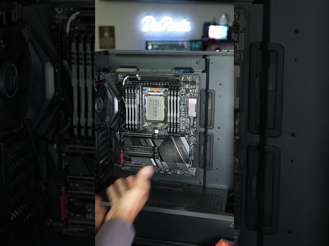 Threadripper e-ATX motherboard installed in the Antec Performance 1 FT