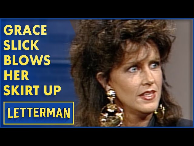 Grace Slick Blows Her Skirt Up | Letterman