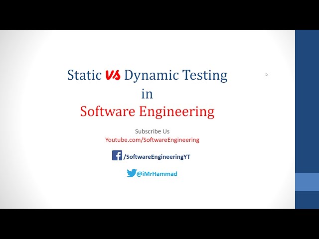 Static vs Dynamic Testing