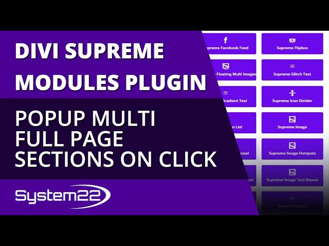 Divi Supreme Modules Popup Multi Full Page Sections On Click 👍