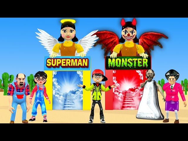 Scary Teacher 3D vs Squid Game Does Nick Worthy Of Becoming a Superman Or a Monster 5 Time Challenge