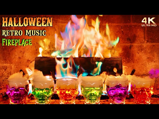 Retro Halloween Music Fireplace ~ 60's Halloween Party Surf Rock ~ Munsters / Wednesday Adams Vibe