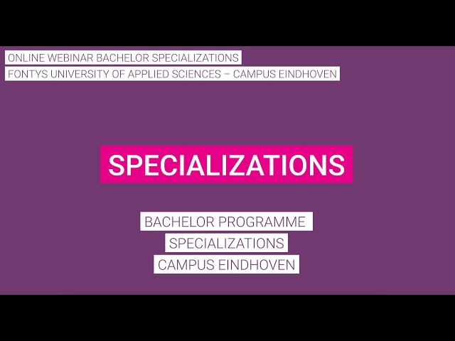 Webinar Specializations - Fontys ICT