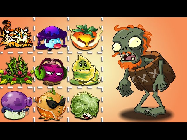 PvZ 2 9.6.1 How Many Plant Can Defeat 5 Barrel Zombie With 1 Power Up ?