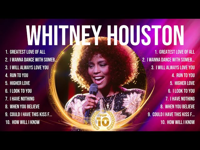 Whitney Houston Top Tracks Countdown 📀 Whitney Houston Hits 📀 Whitney Houston Music Of All Time