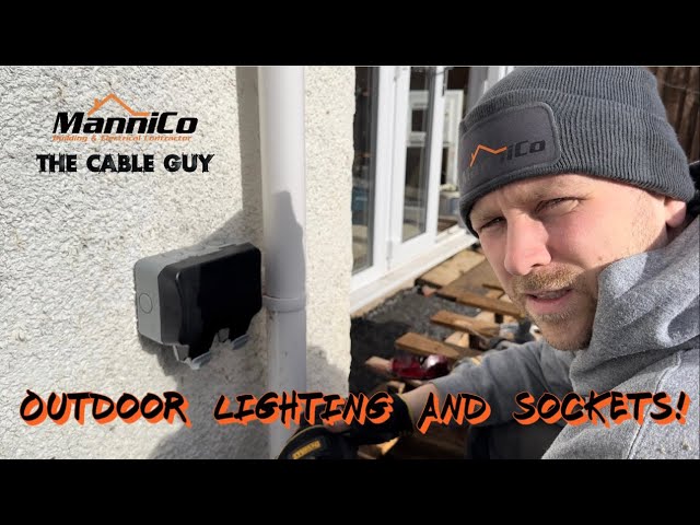 Installing outdoor lighting and sockets.