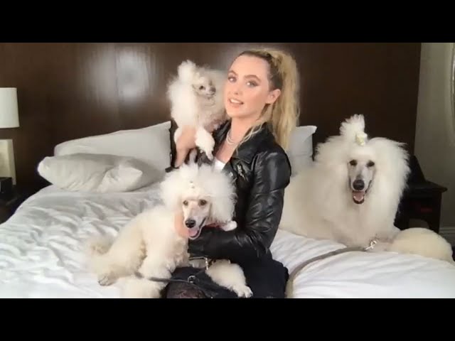 Kathryn Newton Plays With Her Dogs While Answering Fan Questions