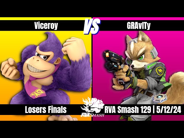 RVA Smash 129 | Viceroy (Donkey Kong) vs GRAvITy (Fox) | LOSERS FINALS | 20 Entrants | SSBU