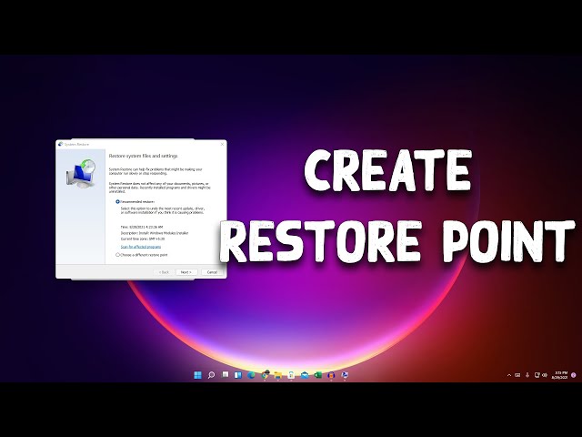 How to Create Restore Point in Windows 11