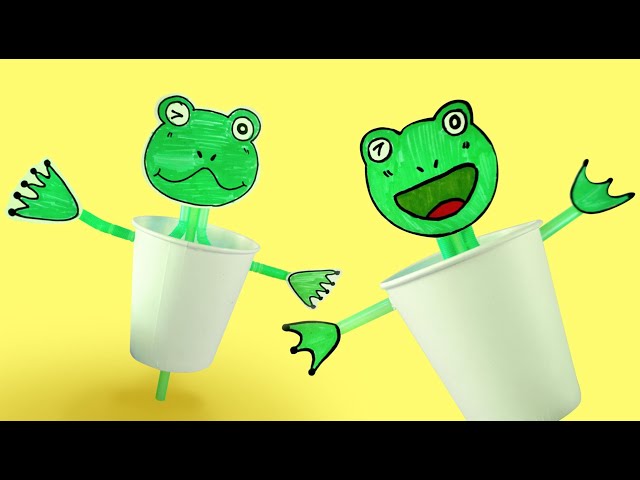DIY - Jumping Frog and Running Penguin with PAPER CUP - Easy Tutorial