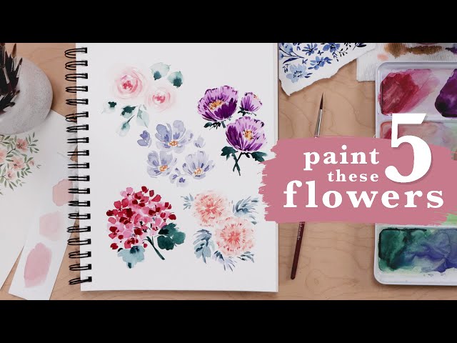 Paint These 5 Flowers to Master Watercolor in 2023!