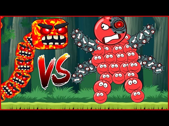 lava boss in the game about red ball 4. Animation battle