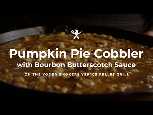 Easy Pumpkin Pie Cobbler with Bourbon Butterscotch Sauce
