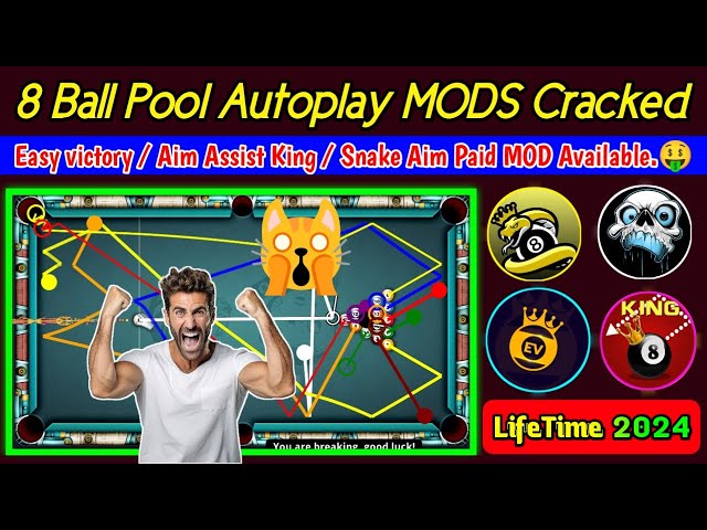 8 Ball Pool Cheats Autoplay Hack MODS Cracked | Easy Victory / Snake Aim 🤑 Guide Line Aim Tool 2024