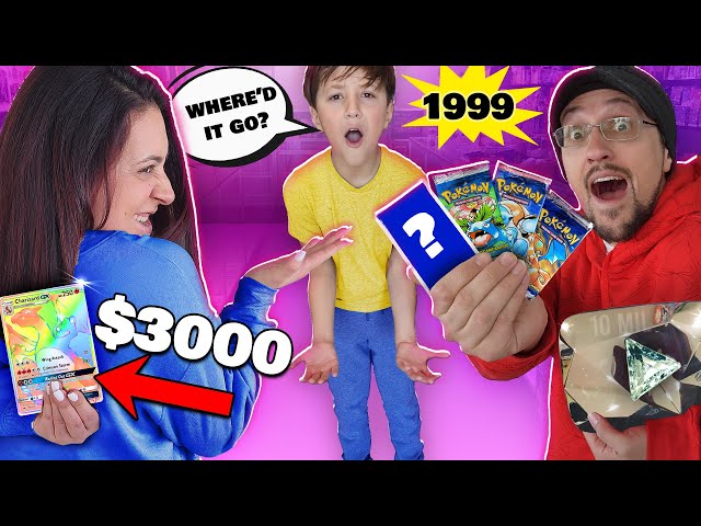 Losing $3000 Pokemon Card after Opening Unlimited 1999 Vintage Packs! (FV Family 10 Milly Vlog)