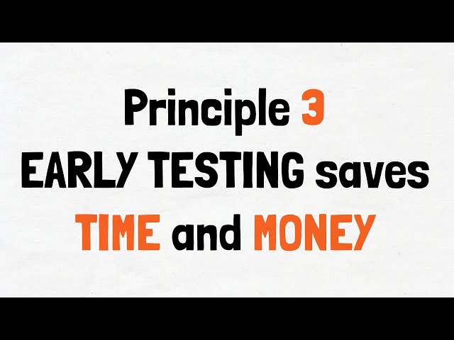 Early testing saves time and money