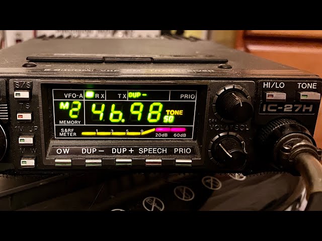 ICOM IC-27H 35 years and running.  3 check in RX audio test.