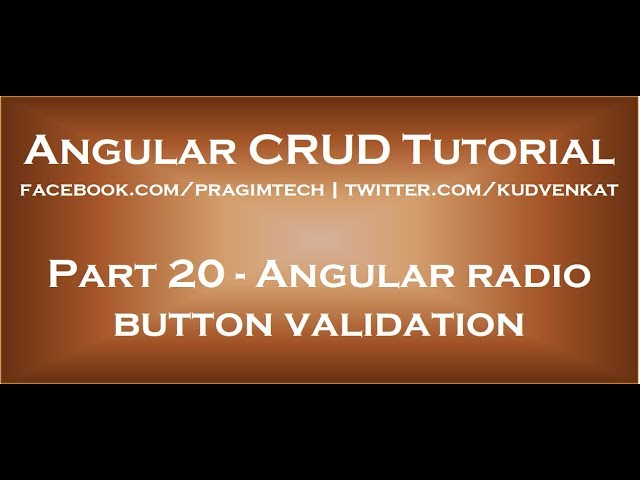 Angular radio button validation