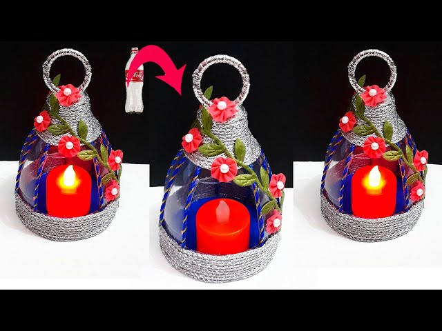 DIY-Light Showpiece/Tealight holder made from Plastic Bottle|Best out of waste home decoration idea