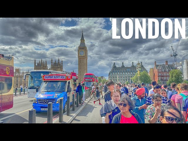 England, London City Tour Aug 2023 | 4K HDR Virtual Walking Tour around the City | Summer in London