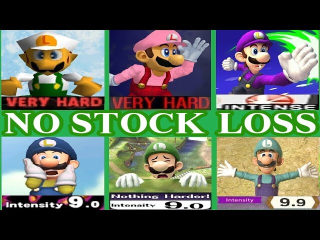 All Luigi Classic Mode - 64 to Ultimate (Hardest Difficulty) No stock loss