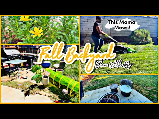 ✨NEW✨FALL 2023 Backyard/Patio Clean With Me 🍂 Lawn Maintenance + Outdoor Cleaning Motivation
