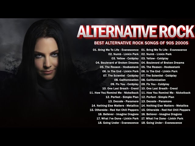 Alternative Rock Of The 2000s - Linkin park, Creed, AudioSlave, Hinder, Evanescence, Nickelback