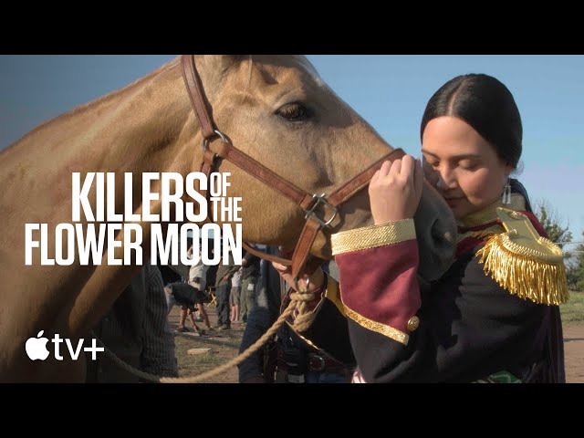 Killers of the Flower Moon — Lily Gladstone Feeds a Horse On Set | Apple TV+