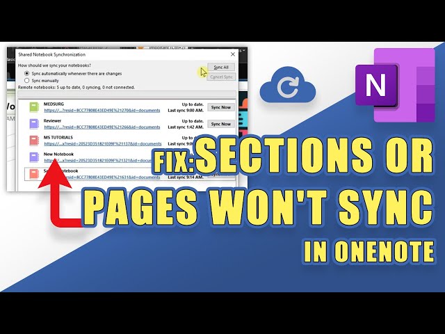 OneNote - When Sections or Pages Won't Sync (Troubleshooting Steps)