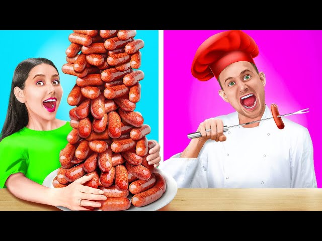 GIANT vs. SMALL PLATE | Who'll Be The Winner? Crazy Challenge by 123 GO! GLOBAL