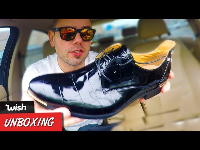 AWESOME $15 LEATHER Business Shoes from WISH.com UNBOXING Review