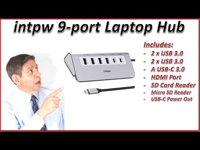 Intpw 9-Port USB-C Laptop Hub with HDMI Output and SD-Card Input Review