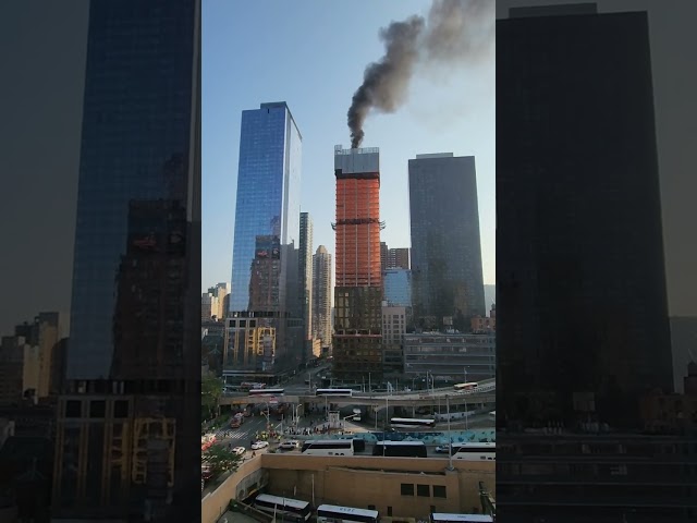 A CRANE HAS JUST COLLAPSED IN NYC! Off a new construction high-rise tower ON FIRE