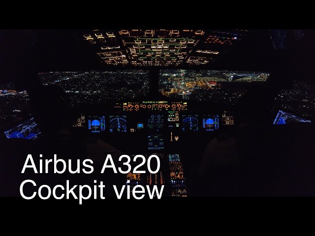 Airbus A320 COCKPIT VIEW / landing at Los Angeles