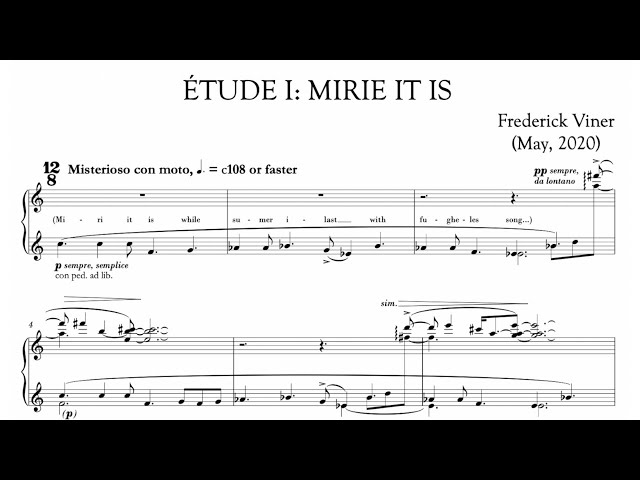 FOUR ETUDES for piano (2020-22) | Frederick Viner