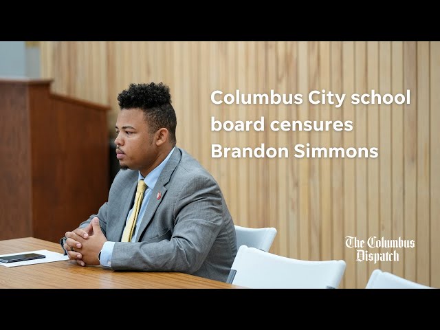 See Columbus City school board member Brandon Simmons react to censure over leaked document scandal