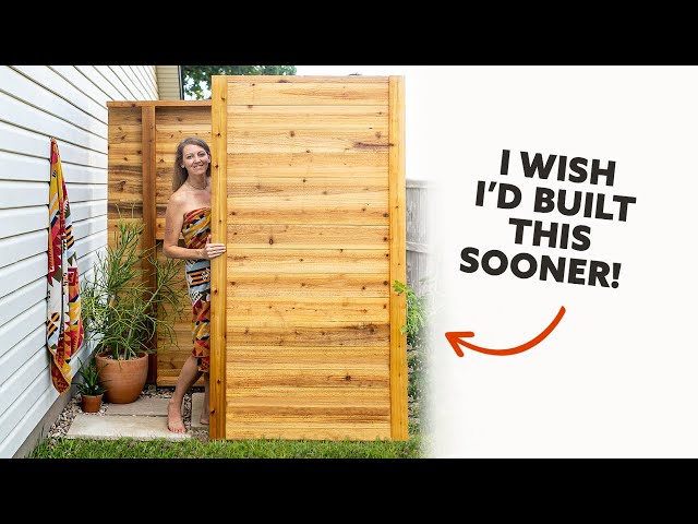 I Built An OUTDOOR SHOWER in our backyard! You need this!