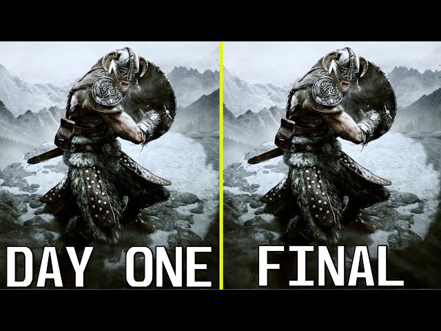 The Elder Scrolls V: Skyrim Day One vs Final Patch PS3 Frame Rate Test