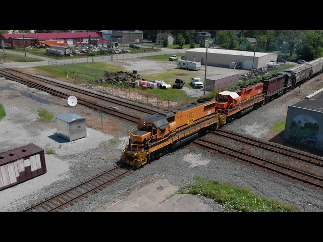 CF&E with Caboose at NS Tower plus PRLX SD70MAC leader
