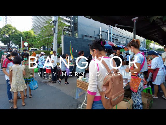 [4K] Walking around Bang Chak BTS Station and Morning Market in Bangkok, Thailand