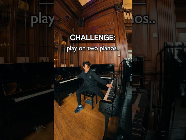 playing on TWO PIANOS at once.. 👀😱🎹🎹 #piano #challenge #live #reaction #music #concert #cover