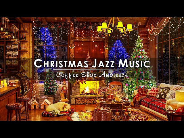 Christmas Time By Window 🔥 Cozy Winter Coffee Shop Ambience and Christmas Jazz Music 2024 to Relax