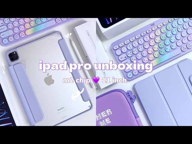✨️ m2 ipad pro 11" (silver) unboxing 📦 apple pencil 2 + accessories