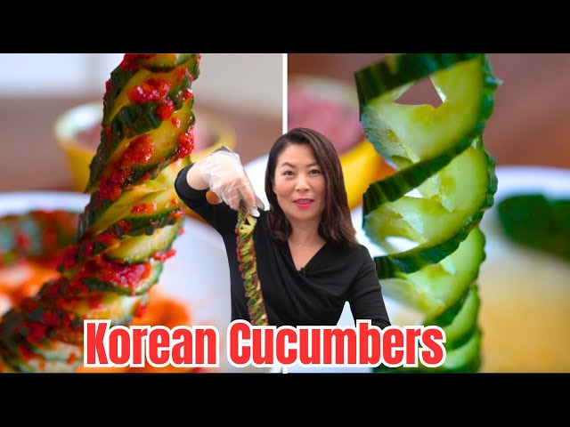 Korean🥒 SPIRAL Cucumber Salad Recipe: Non-Spicy & Spicy Cucumber Side Dish, NOT Cucumber Kimchi나선형오이