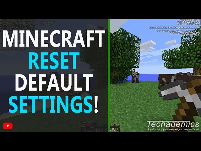How To Reset Minecraft To Default Settings - (Tutorial)