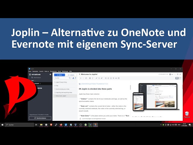 Joplin als Alternative für OneNote oder Evernote - Sync-Server mit Ende zu Ende Verschlüsselung