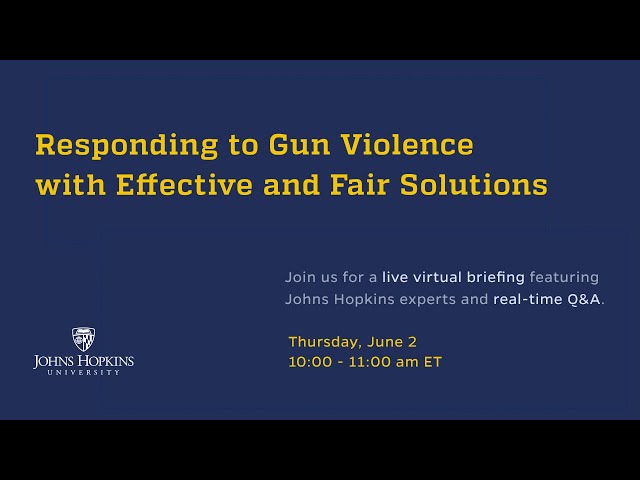 Johns Hopkins Briefing on Solutions for Gun Violence in America