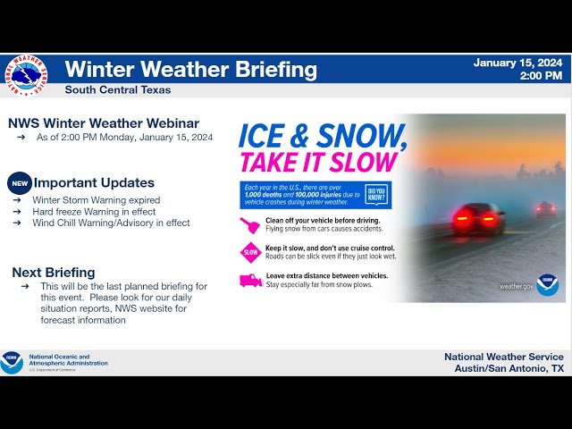 NWS Austin San Antonio Winter Weather Briefing Monday January 15, 2024